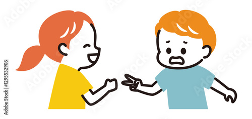 colorful illustration of kids doing rock scissors paper