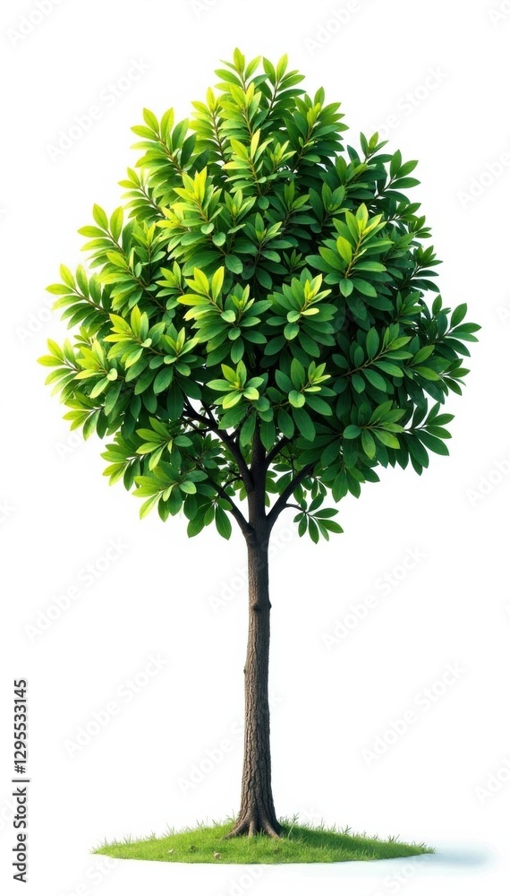 Fototapeta premium Single tree isolated against a bright white background , trees, tree silhouette, forest