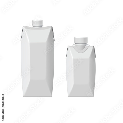 Blank Milk Carton Packaging Mockup. Vector