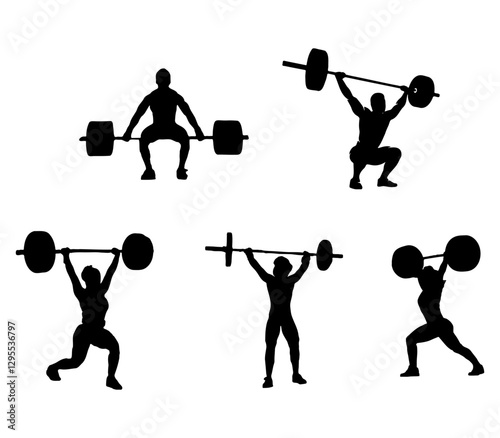 silhouette of a person lifting weights