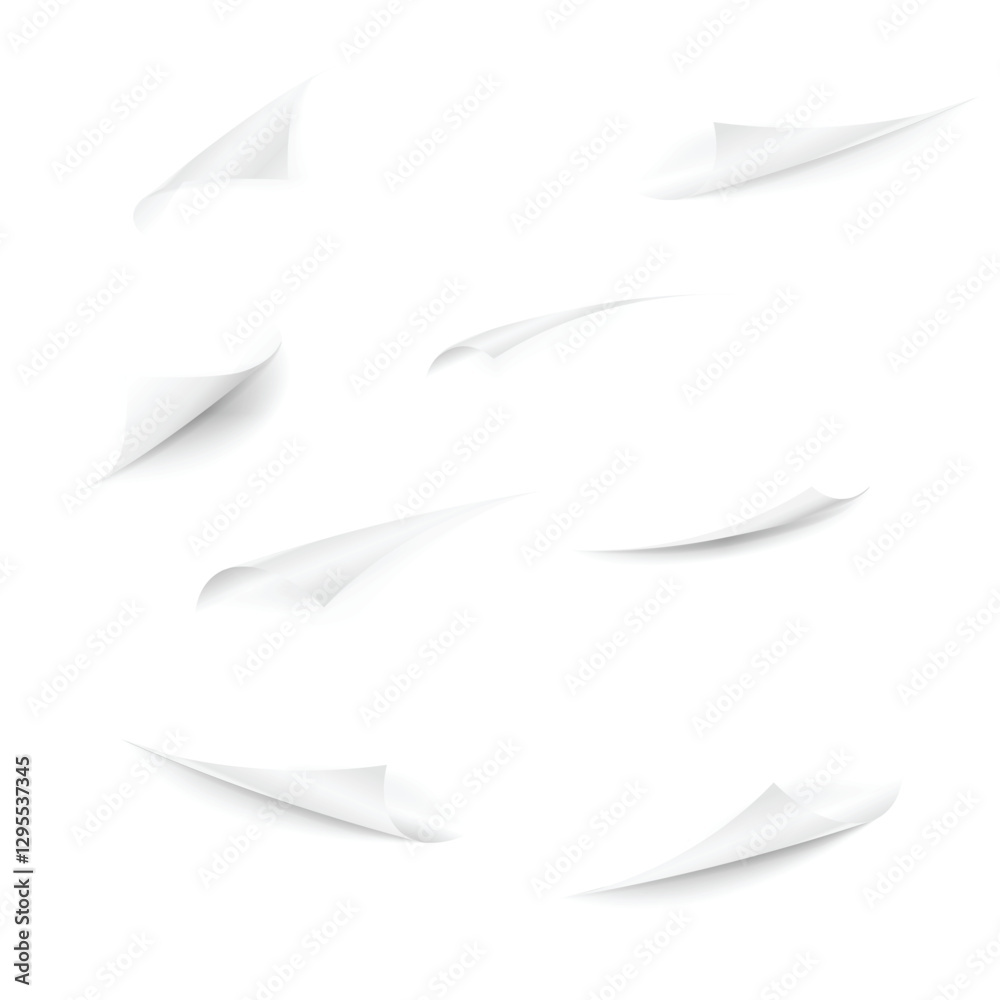 Paper Page Curl Mockup. Vector illustration Paper Page Curl Mockup. Vector illustration