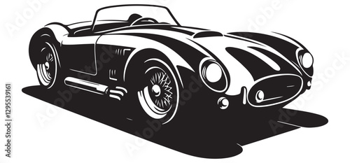 Classic Sport Car Vector Silhouette Illustration for Automotive Design