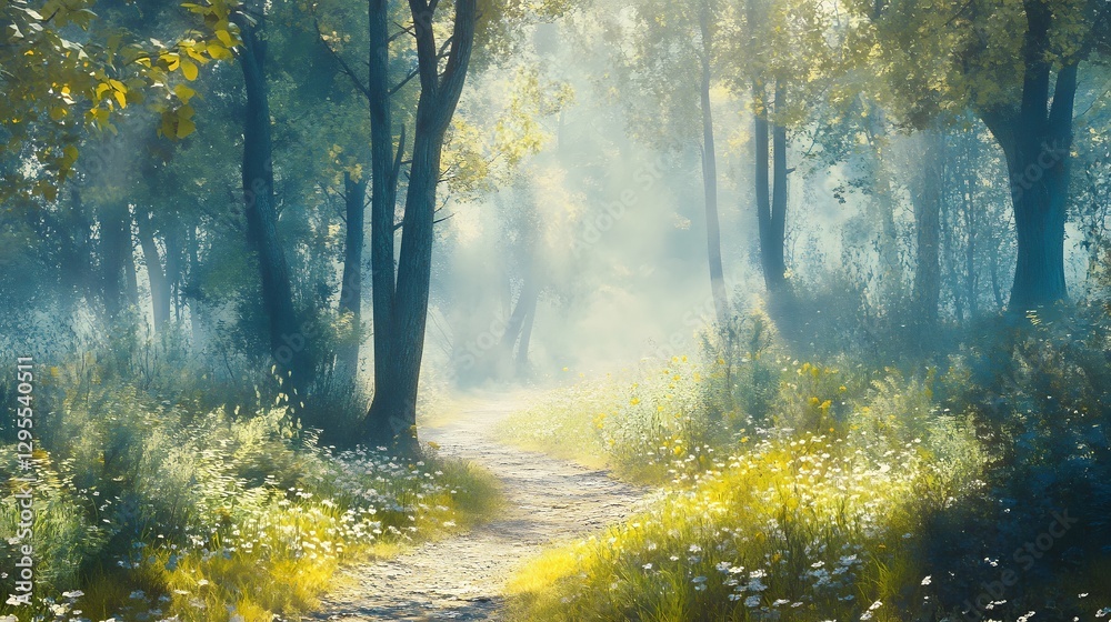Enchanting Misty Forest Path Enchanting Misty Forest Path