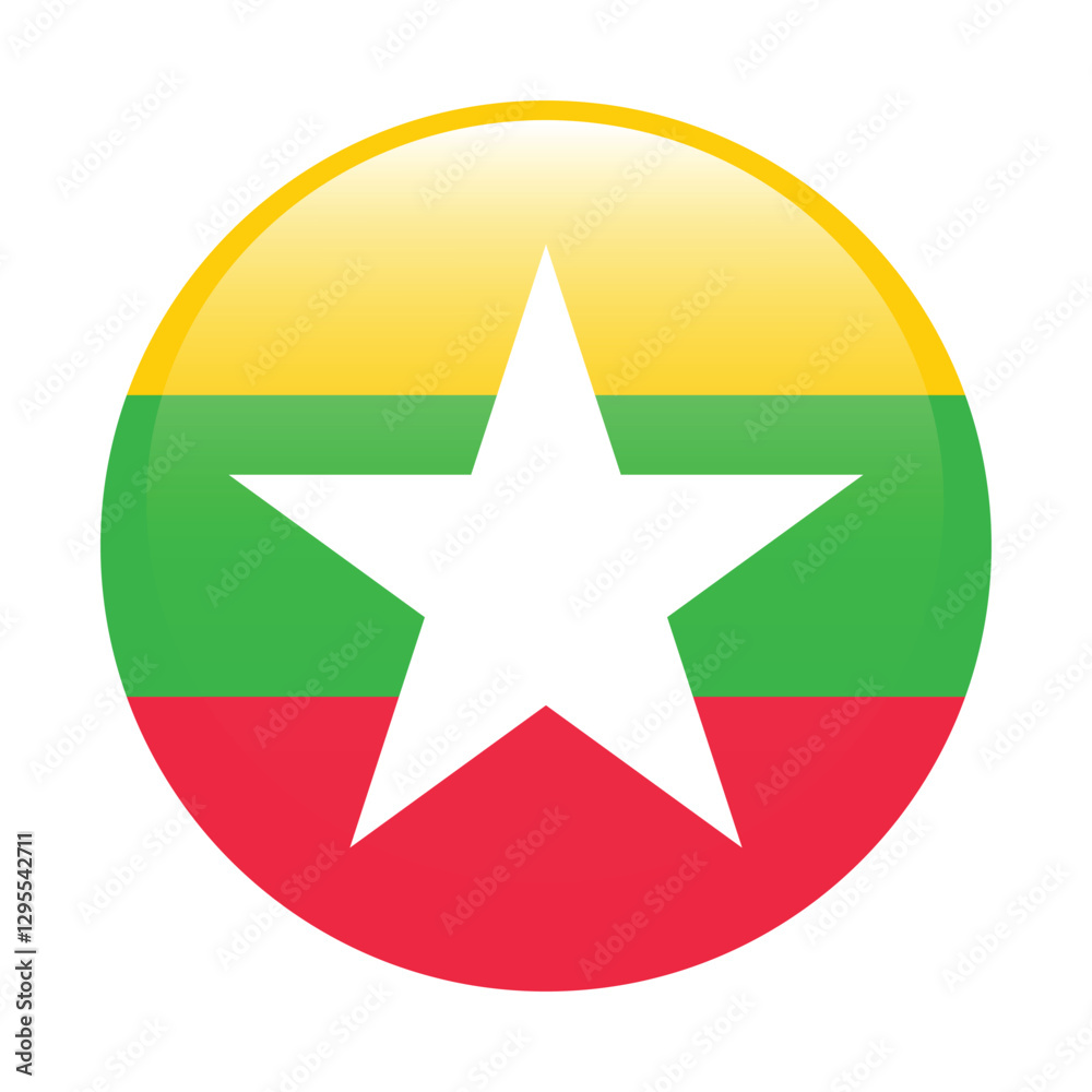 Myanmar flag circle icon vector illustration Myanmar flag circle icon vector illustration