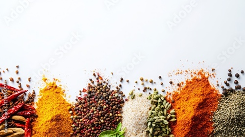 banner materials, posters, and materials for making presentations. spice powder with white back for text space