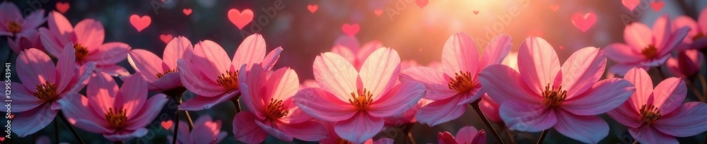 Softly glowing flowers in a gentle wave motion with intertwined hearts, sweet, floral wave, flower arrangement Softly glowing flowers in a gentle wave motion with intertwined hearts, sweet, floral wave, flower arrangement
