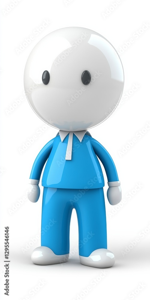 Blue silver 3D icon, logo design with customer service image Blue silver 3D icon, logo design with customer service image