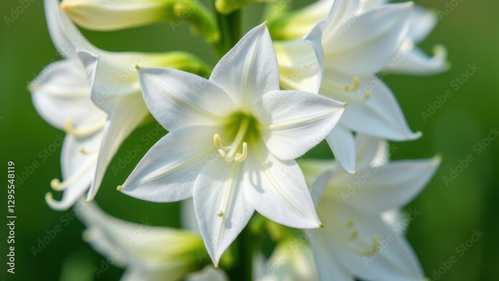 Fototapeta premium A close-up of a white delphinium flower in full bloom, showcasing its delicate petals and intricate details.