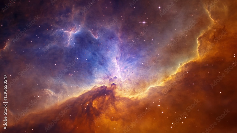 Fototapeta premium An abstract display of nebulous space matter and distant stars