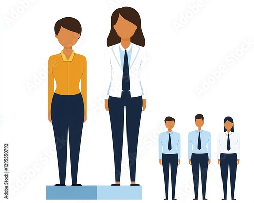 Wallpaper Mural HR leadership program teamwork business innovation flat design illustration Torontodigital.ca