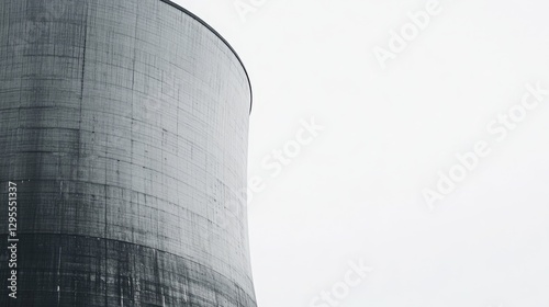 banner materials, posters, and materials for making presentations. funnel from a nuclear plant on a white background for text space