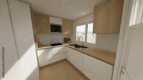 Wallpaper Mural Modern Minimalist Kitchen Design With Light Wood Accents Torontodigital.ca