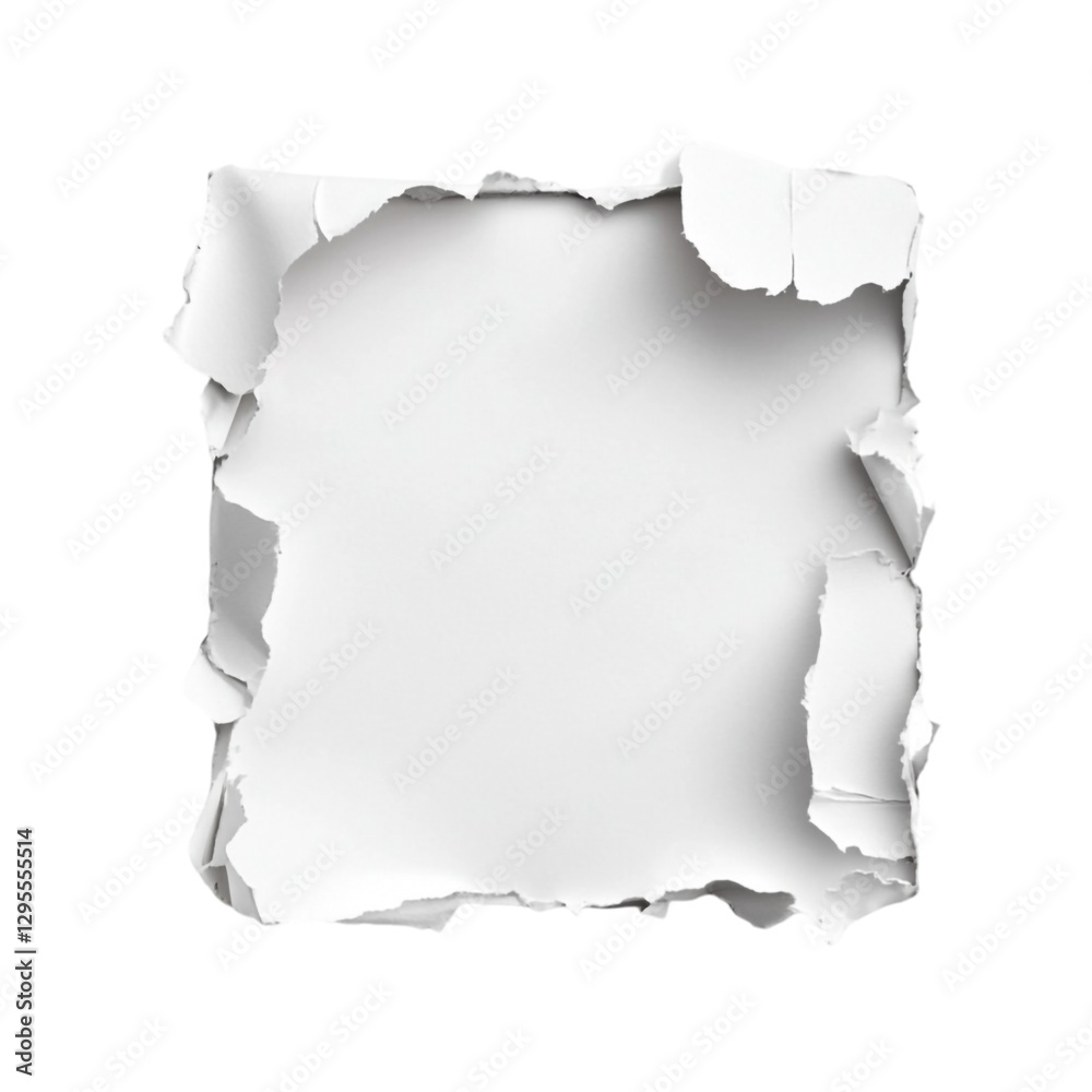 Torn white paper frame design element background Torn white paper frame design element background