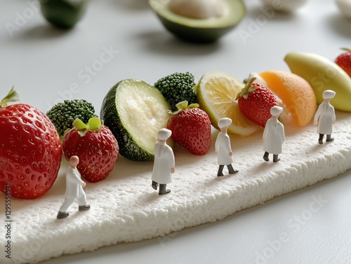 Playful Scientists with Oversized Produce photo