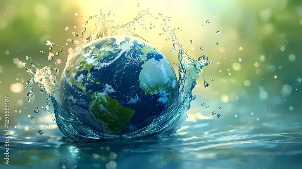 Earth Rotating on Water Surface Earth Rotating on Water Surface