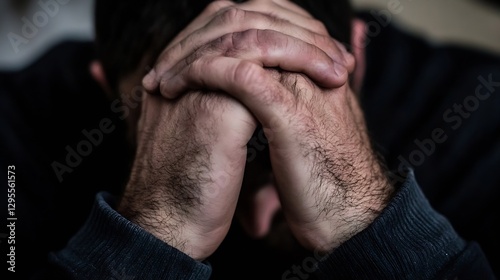 Person with Head in Hands Expressing Emotional Distress or Mental Fatigue : Generative AI