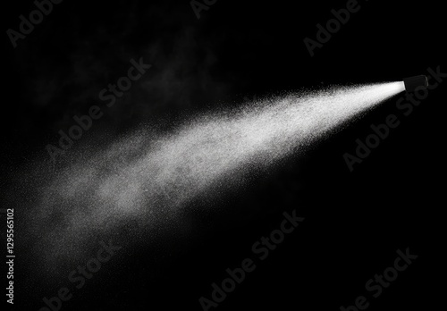 Spraying Mist on Black Background