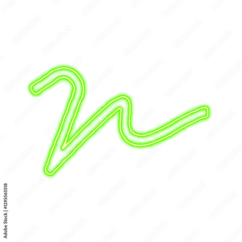 Icon signature from the flow of energy of green color. Shimmering neon Icon signature from the flow of energy of green color. Shimmering neon
