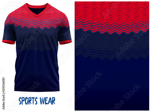 T-shirt V-neck  Short sleeve. With knit jersey fabric and rib neck texture ( 3d rendered )jersey design, jersey texture, sports wear, jersey design for Sublimation print