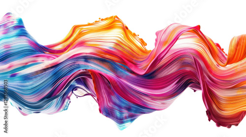 Colorful paint splashing and swirling on transparent background