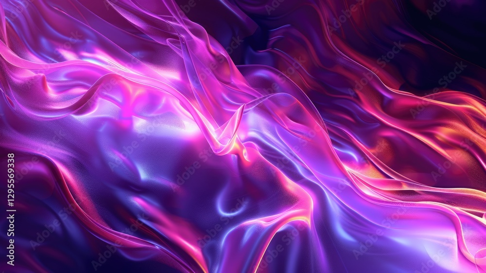 Obraz premium Abstract vivid color wave express and emphasize energetic signal. Seamless texture of vividness curve swirling convey sense of harmony and wonderful scene perfect for effect and graphic design. AIG53.