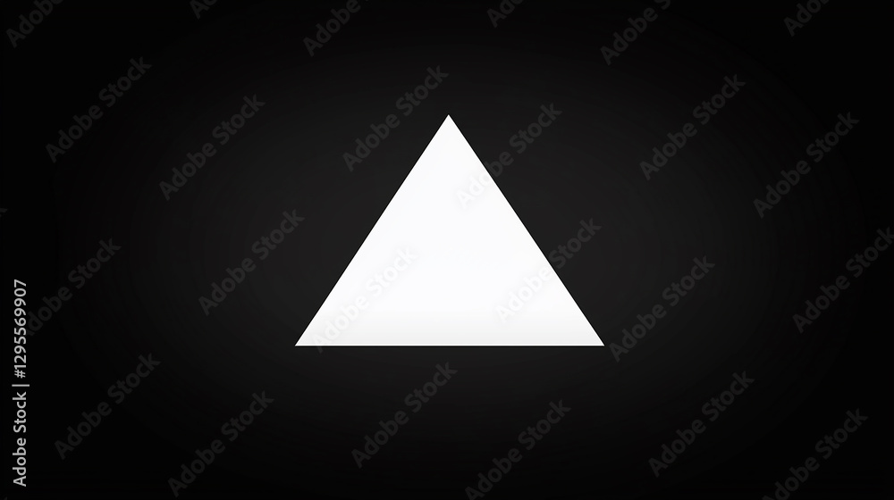 Fototapeta premium Abstract White Triangle on Black Background