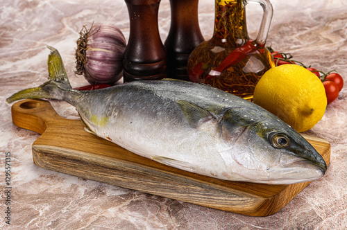 Raw Japanese Amberjack for cooking
