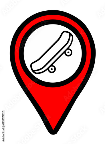 Red pin for skateboarding areas, on transparent background. position symbols or gps positioning Free Download Red pin for skateboarding areas, on transparent background. position symbols or gps positioning - GFXLoad