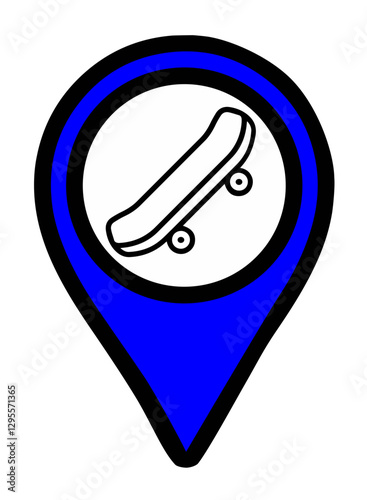 Free Download Blue pin for skateboarding areas, on transparent background. position symbols or gps positioning - GFXLoad