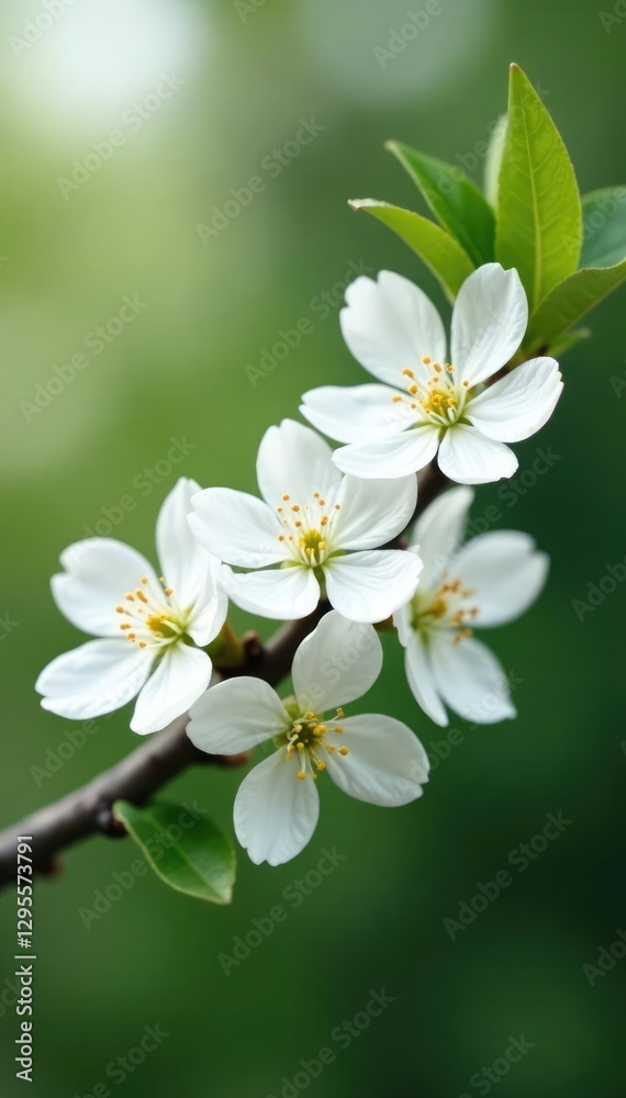 Delicate white blooms adorn macadamia tree branch, blossom, botanical Delicate white blooms adorn macadamia tree branch, blossom, botanical