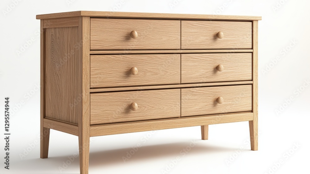 Scandinavian chest of drawers displayed with minimalist design on solid background Scandinavian chest of drawers displayed with minimalist design on solid background