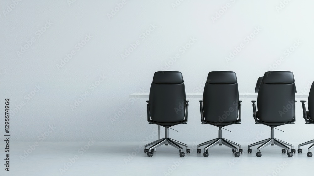 Obraz premium Modern Conference Room with Stylish Black Office Chairs