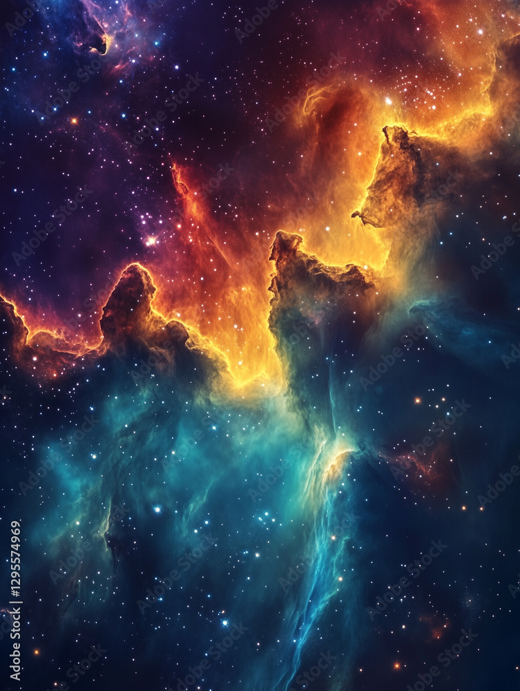 Space background with colorful nebula - ai generative Space background with colorful nebula - ai generative