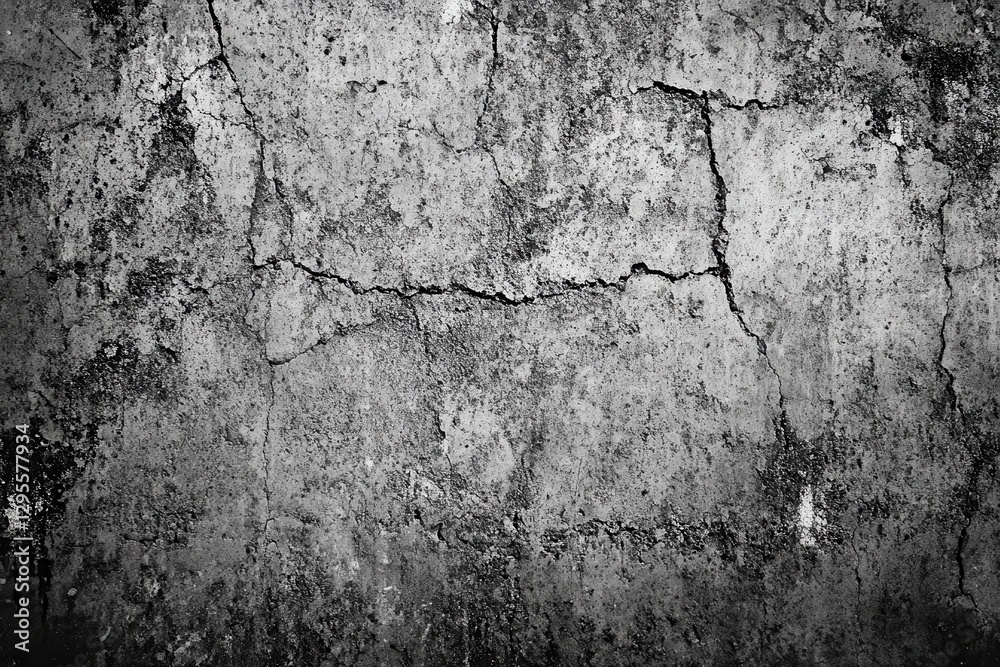 Fototapeta premium Cracked concrete wall texture, urban decay background