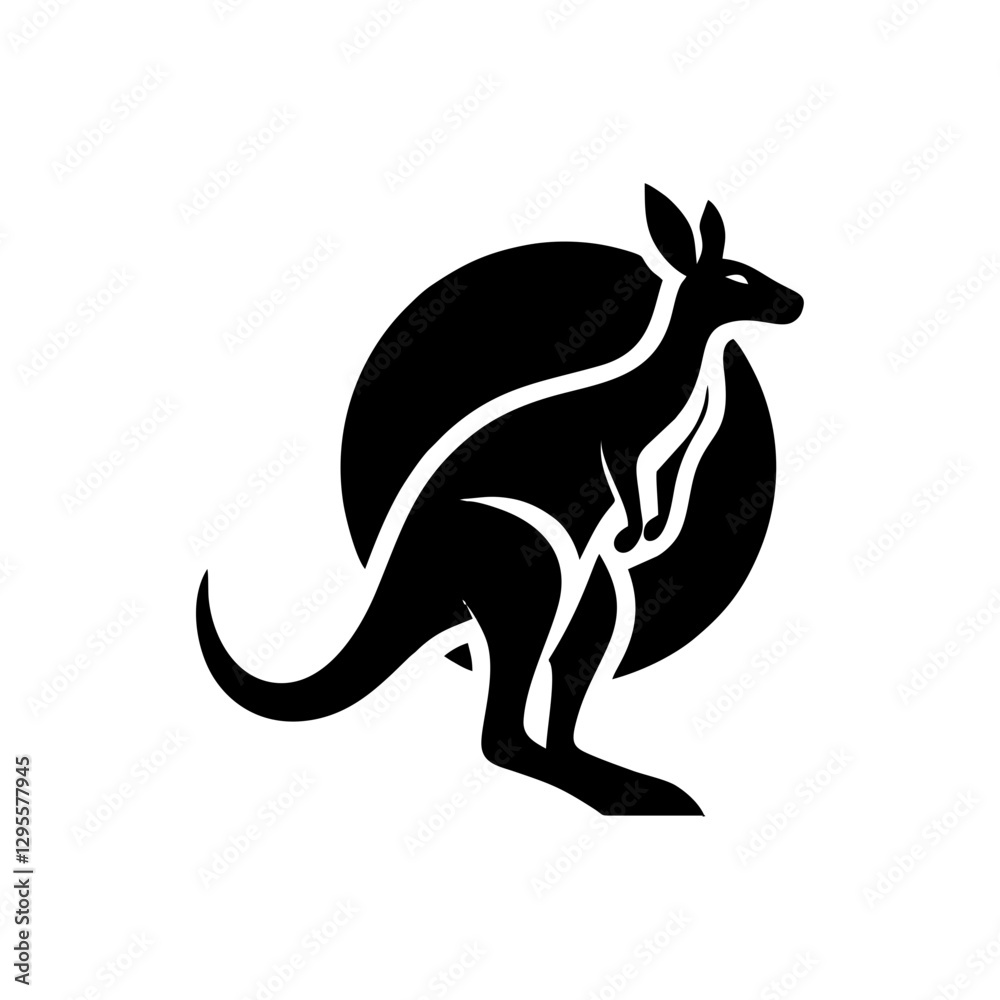 Fototapeta premium Bold Kangaroo Silhouette
