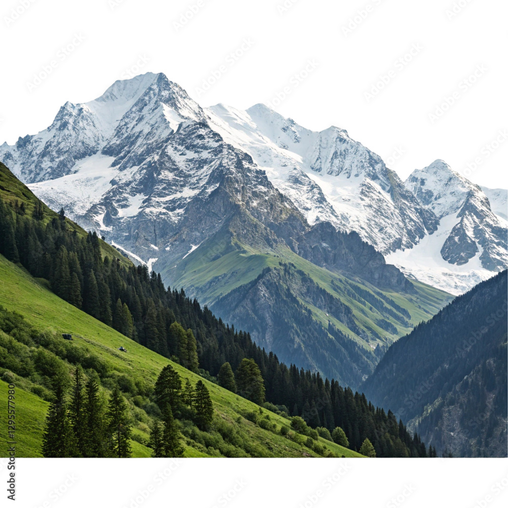 Obraz premium Mountains isolated on transparent background 