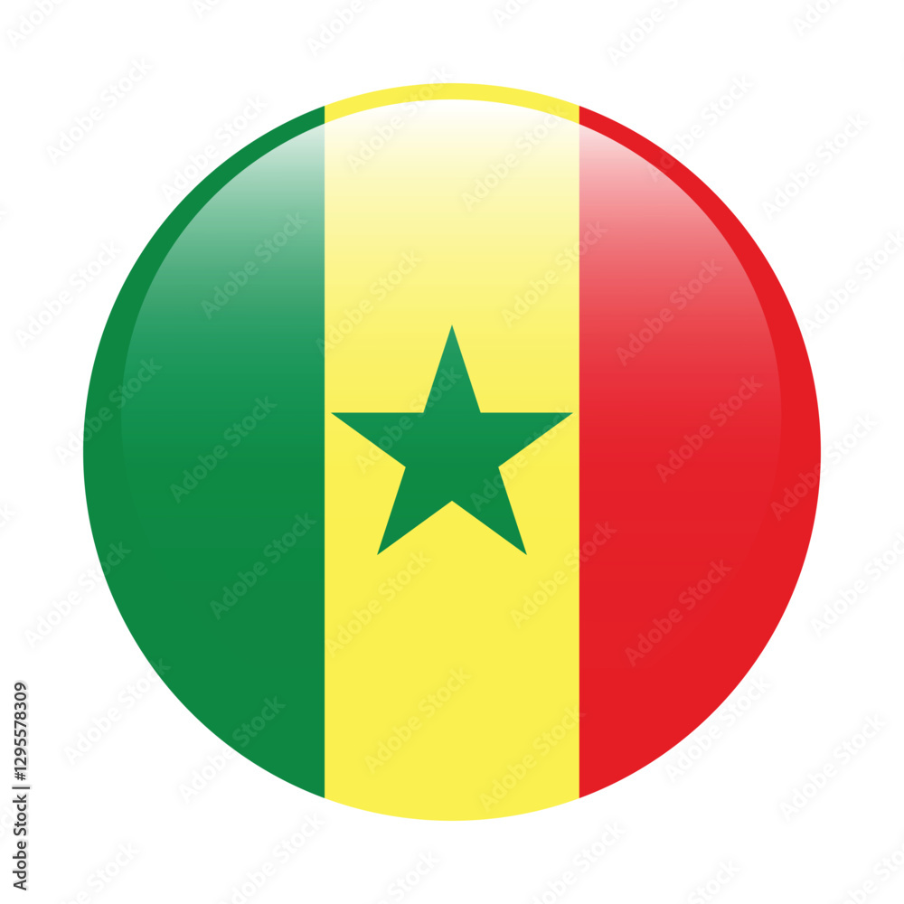Senegal flag circle icon vector illustration design Senegal flag circle icon vector illustration design