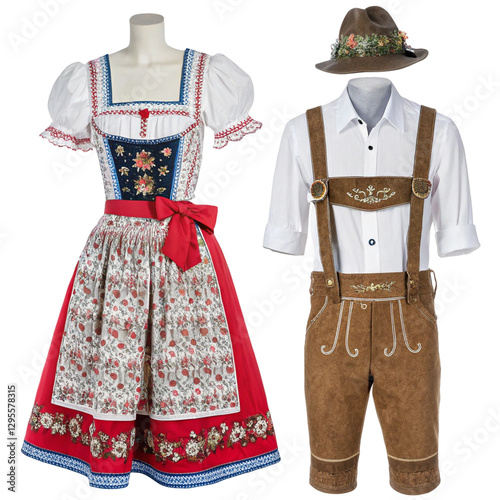 Traditional Bavarian clothes isolated on transparent background 