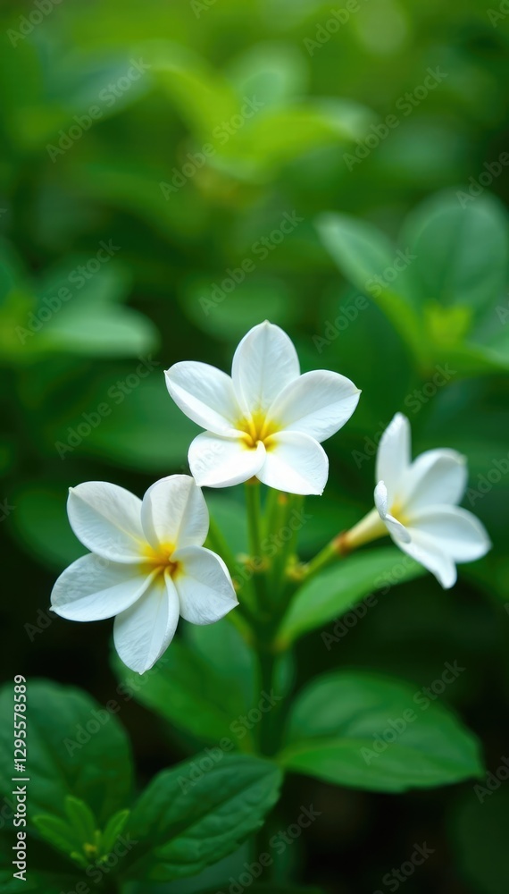 Fragrant white blooms amidst lush green foliage, flowers, garden, asfodelo