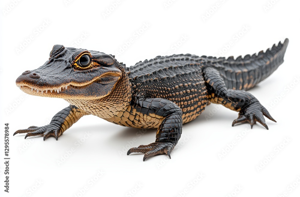 Captivating Close-up of a Realistic, Detailed Alligator Lizard on a White Background Displaying Intricate Textures and Unique Features Captivating Close-up of a Realistic, Detailed Alligator Lizard on a White Background Displaying Intricate Textures and Unique Features