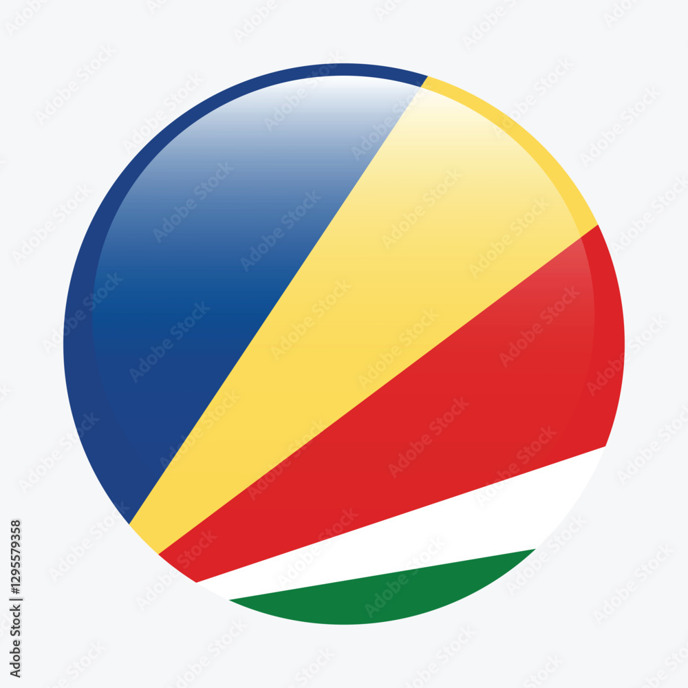 Fototapeta premium Seychelles flag circle icon vector illustration design