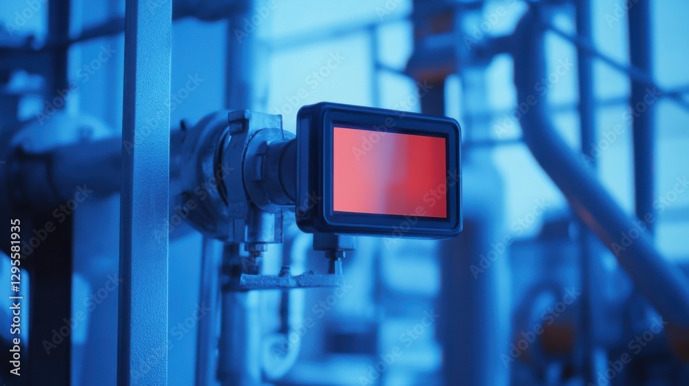 Fototapeta premium Heat detection for checking temperature in oil rigs. Featuring diagnostics and safety