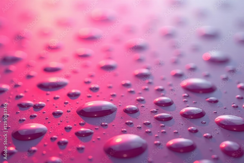 Pink hue on a wet surface with a subtle gradient effect, color gradient, pink surface with water droplets Pink hue on a wet surface with a subtle gradient effect, color gradient, pink surface with water droplets
