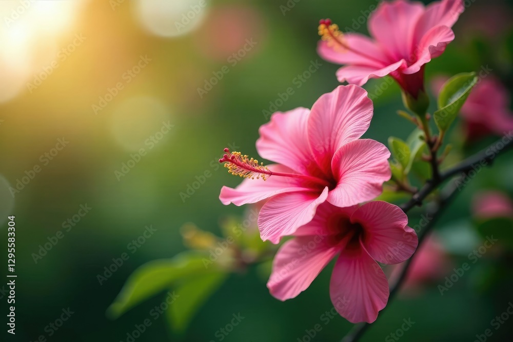 Pink Ixora blossoms adorn the hibiscus tree branches, nature, tree, pink Pink Ixora blossoms adorn the hibiscus tree branches, nature, tree, pink