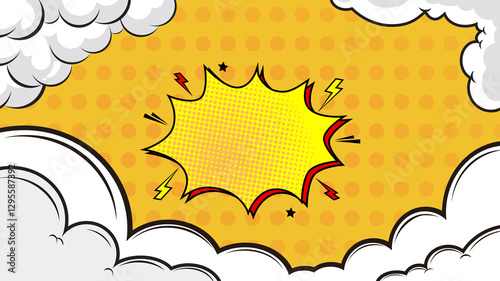 pop art yellow comic background and retro comic background.  comic book style background and comic strip background. comic book page background