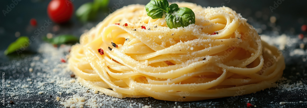 Photography of pasta with ingredients decoration. Photography of pasta with ingredients decoration.