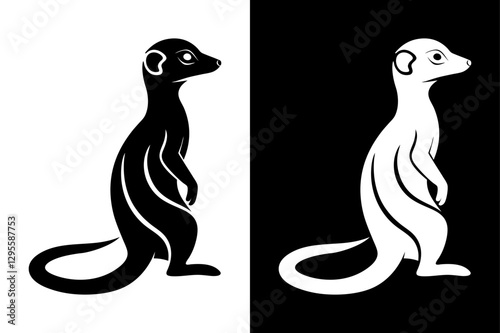 Meerkat Logo Silhouette Vector – Ideal for Wildlife & Safari Themes. photo