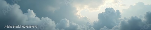 Swirling cloud formations in gray sky with mist, shapeless, nebulous,