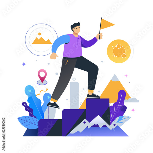 businessman running on the money