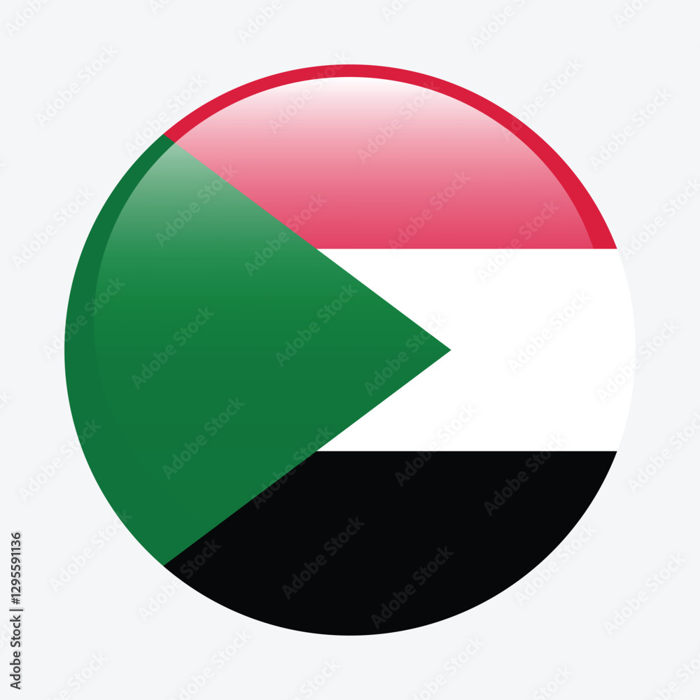 Sudan flag circle icon vector illustration